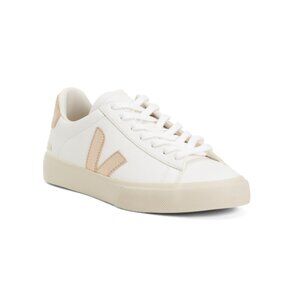 VEJA White/platinum Made In Brazil Leather Campo Sneakers
